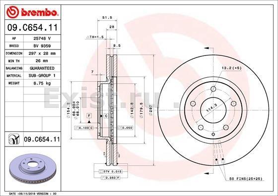 Диск тормозной передний вентилируемый Mazda 6 CX5